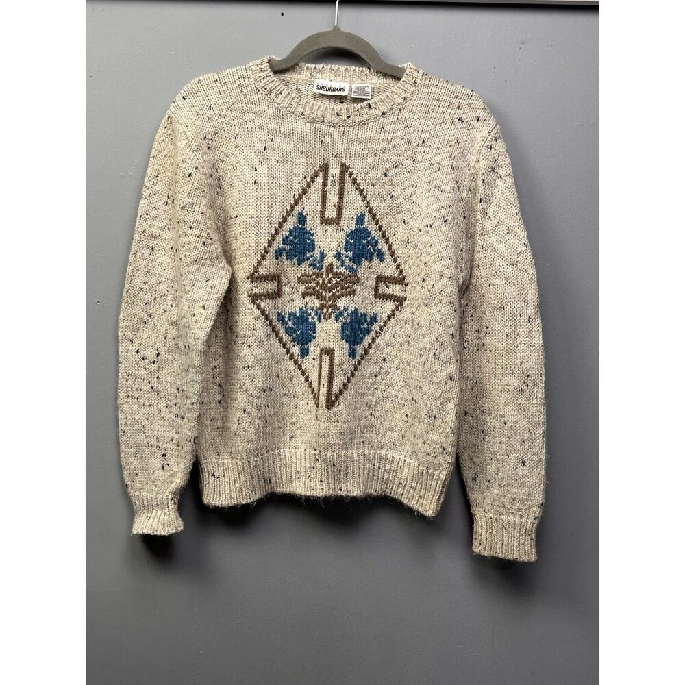 Country Suburbans‎ Sweater Womens Medium Vintage 80s Pullover Acrylic Wool Knit